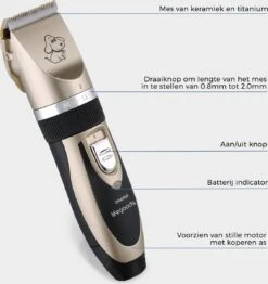 LifeGoods Hondentondeuse - Voor Katten En Honden - Complete Set - 5 Standen - Draadloos - Oplaadbaar - Goud/Zwart -Huisdierenserie Winkel 1131x1200