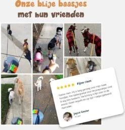 Dubbele Honden Riem – Leiband Hond – Hondenlijn – Looplijn Hond – 2 Honden – 3 Meter – Tot 12kg Per Hond – Reflecterende Lijnen – Met Zaklamp – 360° Draaien – Verstelbaar - Zwart -Huisdierenserie Winkel 1160x1200 1