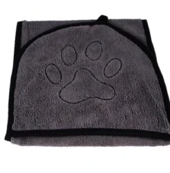 N4dogs – Hondenhanddoek – Honden Handdoek – Microvezel Handdoek – Handdoek Hond – Droogdoek Hond – Dierendeken – Sterk Absorberend – Handdoek Met Zakken - Grijs - 66 X 23 Cm -Huisdierenserie Winkel 1183x1200