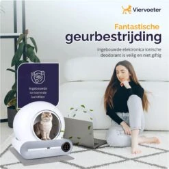 Viervoeter™ Kattenbak Zelfreinigend – Automatische Kattenbak – Zelfreinigende Kattenbak – Anti-geur – 53x58x55cm – Bedienen Via App – 65 Liter -Huisdierenserie Winkel 1198x1200 10