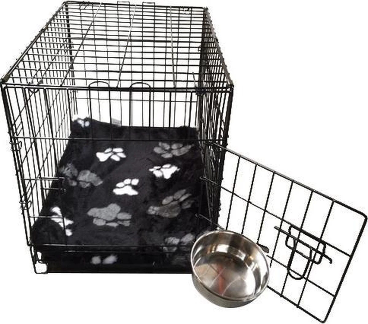 Benchkussen Teddy Zwart Voetprint - Maat 4 - 90x60 CM