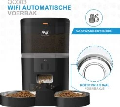 Pretty Paws QQ003 - Wifi Voermachine - Dubbele Voerbakjes - Zwart - Kat - 6L -Huisdierenserie Winkel 1200x1074 1
