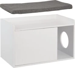 Relaxdays Kattenbak Ombouw - Met Zitkussen - Kattenhuis Wit - Kattenmeubel - Kattenkast -Huisdierenserie Winkel 1200x1080 4