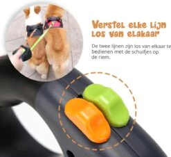 Dubbele Honden Riem – Leiband Hond – Hondenlijn – Looplijn Hond – 2 Honden – 3 Meter – Tot 12kg Per Hond – Reflecterende Lijnen – Met Zaklamp – 360° Draaien – Verstelbaar - Zwart -Huisdierenserie Winkel 1200x1096 1