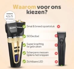 Woodoro Professionele 2-in-1 Hondentondeuse Voor Dikke Vacht – Draadloze Honden Tondeuse & Hondentrimmer – Stille Tondeuse Katten & Honden Trimset -Huisdierenserie Winkel 1200x1126