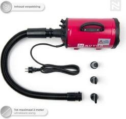Nuvoo Professionele Hondenföhn / Waterblazer / Hondenborstel Met 3 Opzetstukken - Verstelbare Vermogen Tot 2200W - Warme / Koude Stand - Rood -Huisdierenserie Winkel 1200x1136 1
