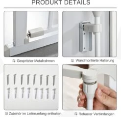 PawHut Afschermhek Voor Honden Veiligheidshek Hondenhek 3 Elementen Kunststof Wit D06-100V01 -Huisdierenserie Winkel 1200x1156 2