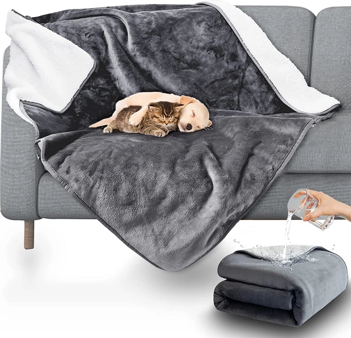 Hondendeken, Fleece, Waterdicht, Wasbaar, Hondenmat, Huisdier, Warme Zachte Deken Voor Hondendeken, Kattendeken, Deken Voor Katten En Honden, Waterdichte Deken Voor Bank, Bed, 150 X 127 Cm 3 Hondendeken, Fleece, Waterdicht, Wasbaar, Hondenmat, Huisdier, Warme Zachte Deken Voor Hondendeken, Kattendeken, Deken Voor Katten En Honden, Waterdichte Deken Voor Bank, Bed, 150 X 127 Cm