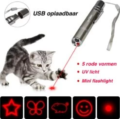 Merkloos Hoogwaardig Laserlampje Voor Katten | USB Oplaadbaar | 7 In 1 Laserpen | Laserpen | Zaklamp | Kattenspeeltje | Kattenspeelgoed | Zilver | Laserpointer Rood/groen | UV Licht -Huisdierenserie Winkel 1200x1193 4