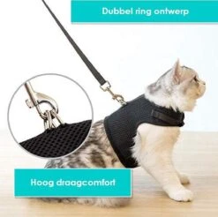 Zootic Kattentuigje Met Leiband Riem Kattenharnas Zwart Maat M Kat & Kitten - Halsomvang 20 Tot 26cm - Borstomvang 30 Tot 34cm -Huisdierenserie Winkel 1200x1195 4