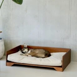 STUDIO ANIMAUX Hondenmand Met Katoenen Kussen (maat L) | 119 X 76,5 Cm | Hondenbed | Hondensofa | Hondenbank | Hout | Bruin -Huisdierenserie Winkel 1200x1200 132