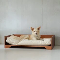 STUDIO ANIMAUX Hondenmand Met Katoenen Kussen (maat L) | 119 X 76,5 Cm | Hondenbed | Hondensofa | Hondenbank | Hout | Bruin -Huisdierenserie Winkel 1200x1200 133