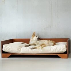 STUDIO ANIMAUX Hondenmand Met Katoenen Kussen (maat L) | 119 X 76,5 Cm | Hondenbed | Hondensofa | Hondenbank | Hout | Bruin -Huisdierenserie Winkel 1200x1200 134