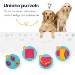 Snuffelmat 70x70cm Inclusief Rubberen Massage Bal & E-book - Speelmat Hond - Denkspel Hond - Puppy Speelgoed - Anti Schrok Mat - Honden Snoepjes - Cadeau Tip -Huisdierenserie Winkel 1200x1200 16