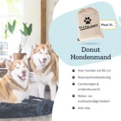 All 4 Pets Supply® Hondenmand Donut - Maat XL - Geschikt Voor Honden Tot 100 Cm - Hondenkussen - Zwart -Huisdierenserie Winkel 1200x1200 193