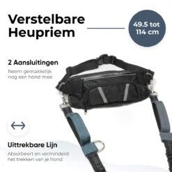 Canicross Looplijn Hond Met Heupriem Voor Hardlopen - Elastische Handsfree Hondenriem - Honden Trainingslijn - 150/200cm - Grijs -Huisdierenserie Winkel 1200x1200 197