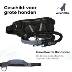 Canicross Looplijn Hond Met Heupriem Voor Hardlopen - Elastische Handsfree Hondenriem - Honden Trainingslijn - 150/200cm - Grijs -Huisdierenserie Winkel 1200x1200 198