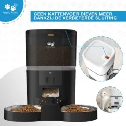 Pretty Paws QQ003 - Wifi Voermachine - Dubbele Voerbakjes - Zwart - Kat - 6L -Huisdierenserie Winkel 1200x1200 405