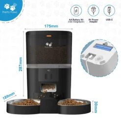 Pretty Paws QQ003 - Wifi Voermachine - Dubbele Voerbakjes - Zwart - Kat - 6L -Huisdierenserie Winkel 1200x1200 406