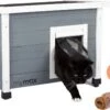 MyMax Kattenhuis - Hout - Openslaand Bitumen Dak - Kattenhuis Voor Buiten - Kattenhok - Kattenhuisje Hout - Grijs - 57*45*43CM -Huisdierenserie Winkel 1200x772