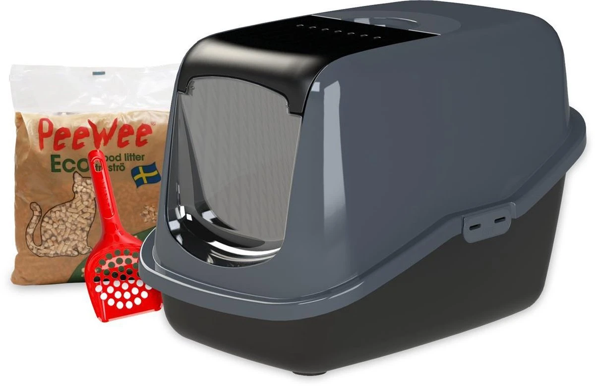 PeeWee Kattenbak EcoHus Startpakket - Antraciet - 56 X 39 X 38,5 Cm 10 PeeWee Kattenbak EcoHus Startpakket - Antraciet - 56 X 39 X 38,5 Cm - Afbeelding 8
