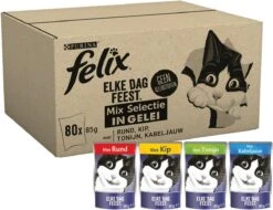 Felix Elke Dag Feest Mix Selectie In Gelei - Katten Natvoer - 80 X 85g -Huisdierenserie Winkel 1200x925 1