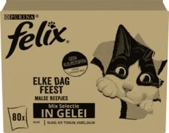 Felix Elke Dag Feest Mix Selectie In Gelei - Katten Natvoer - 80 X 85g -Huisdierenserie Winkel 1200x946 2