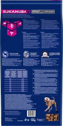 Eukanuba Dog Adult Large Breed Lam/Rice - 12 KG -Huisdierenserie Winkel 605x1200