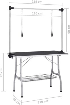 VIDAXL Hondentrimtafel Verstelbaar Met 2 Lussen En Opbergschap -Huisdierenserie Winkel 808x1200
