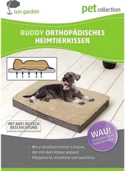 Sun Garden Buddy Orthopedisch Hondenkussen 120x72x10cm Antraciet -Huisdierenserie Winkel 875x1200