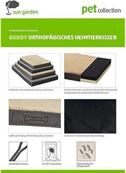 Sun Garden Buddy Orthopedisch Hondenkussen 120x72x10cm Antraciet -Huisdierenserie Winkel 876x1200